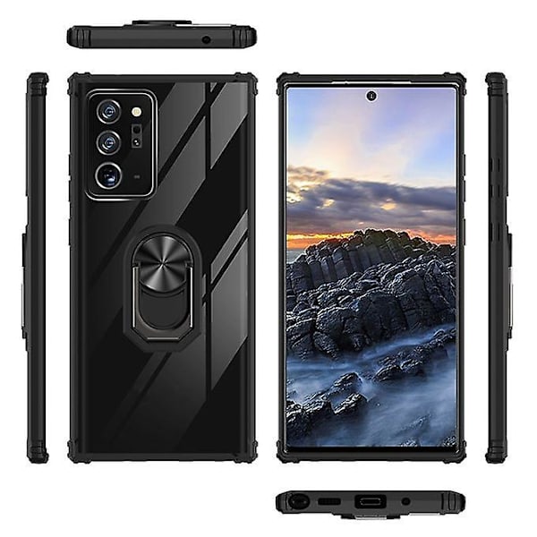 För Samsung Galaxy Note20 Ultra Shockproof Transparent Tpu + Acryl Case(svart)