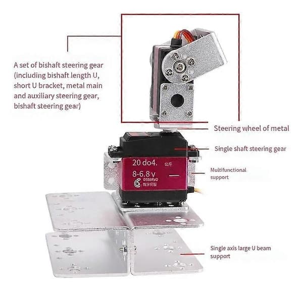 【BQ】DIY 2 DOF roterbar robotarmbaseplattform 20 kg digital servo Raspberry Pi eller MG996 programmerbare leker robot for Arduino kit 3
