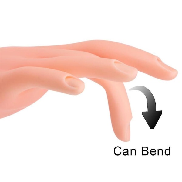 Övningshand för akrylnaglar Nail art Hand Mjuk träning Display Modell Händer Flexibel silikonprotes manikyr nagelverktyg