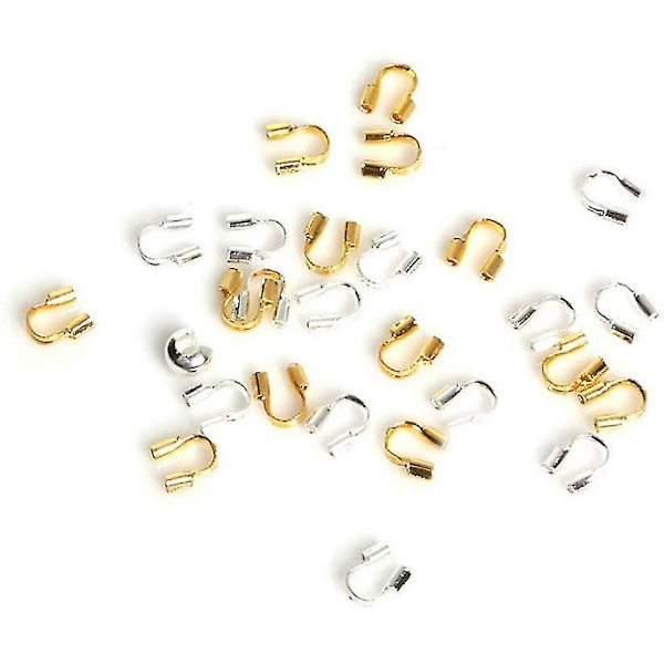 200 Count Gold och 300 Count Silver Trådskydd Wire Guard Guardian Protectors öglor för smyckestillverkning