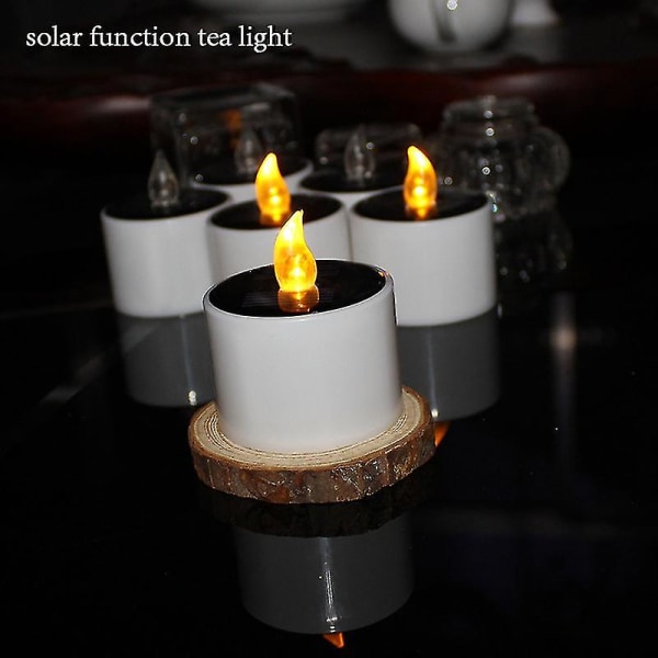 Solar Candles Lights Flameless Oppladbare Led Candle Lights-6pack