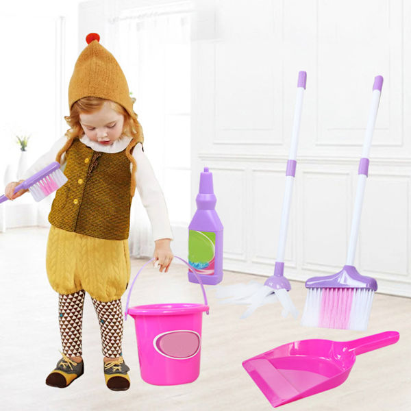 Mini Kvast Mopp Leksaksset Roliga Barn Städleksaker