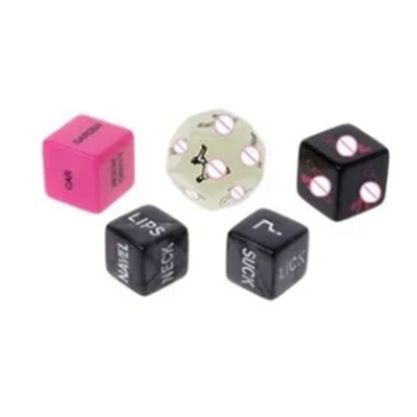 Farverigt Polyhedral Terningesæt med Stofpose til Par Spilaften