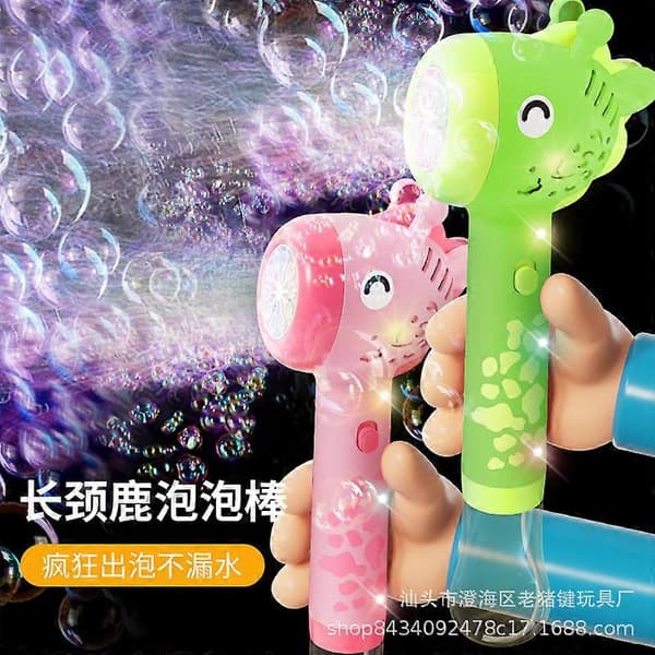 Automatisk boblemaskinelegetøj - Lysende hjorteboblepuster til børn Giraffe bubble wand--2