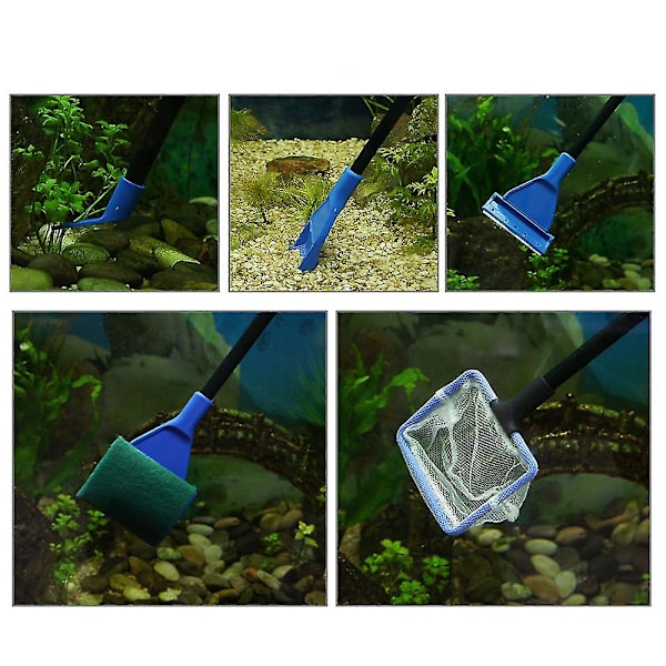 5 i 1 multi-funktion akvarium akvarium rengøringsværktøj