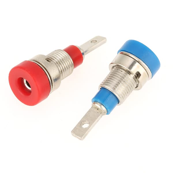 5 stk. blandet farve bananstik 2,0 mm jack panelmonterede testprober
