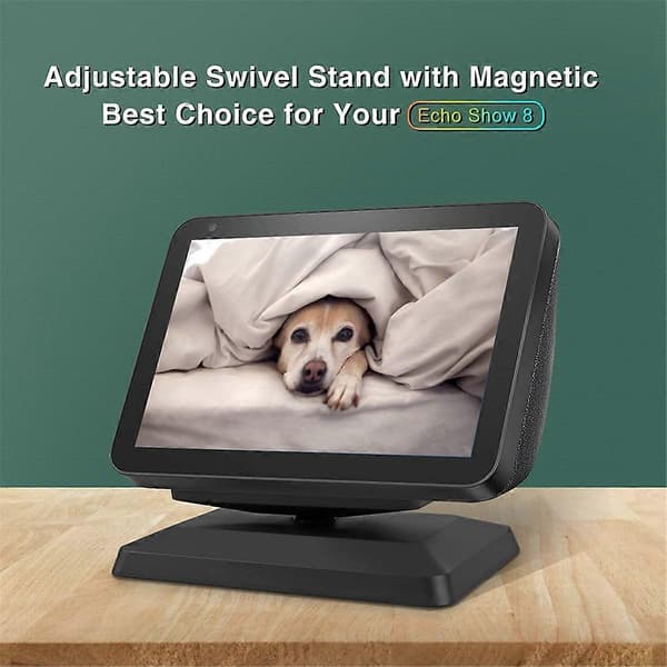 Stativ kompatibelt med Echo Show 8, Smart högtalarhållare kompatibel med Echo Show 8, Bordmonteringstillbehör Black