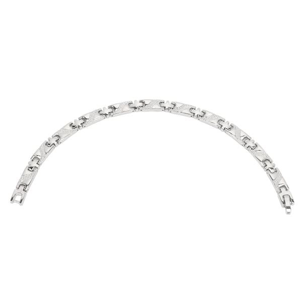 Trendy magnetisk terapi titanium stål justerbar længde armbånd til kvinder sølv