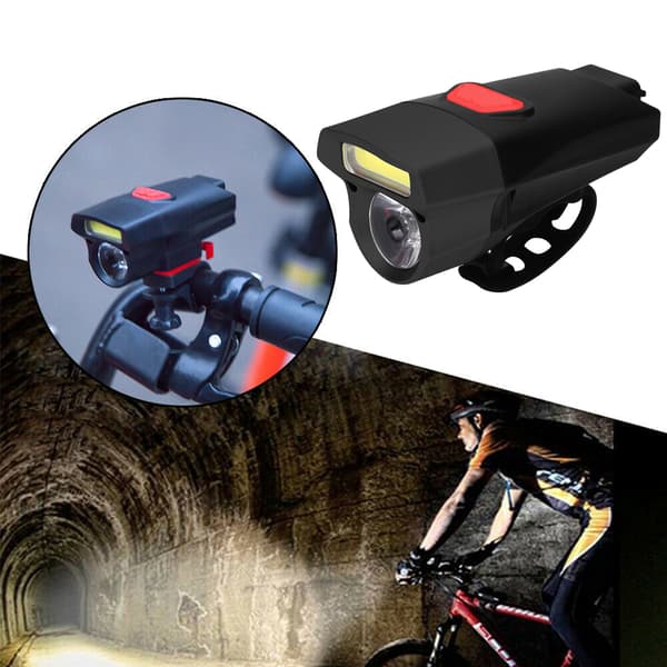 USB oppladbar vanntett frontlykt COB-lys Doble lys Sykkel frontlykt