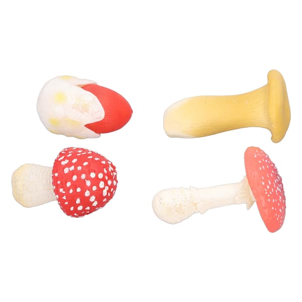 4-pack Miniatyr Svampmodell Set Hög Simulation Svampfigurer Dekoration för Utbildning Typ 2