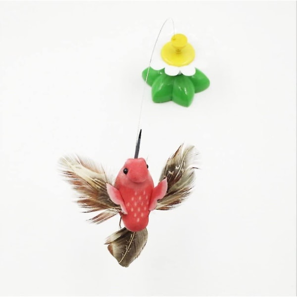 Fågelleksak for husdjurskatter, rolig roterande elektrisk flygande fågel interaktiv leksak med fästtejp, Mu