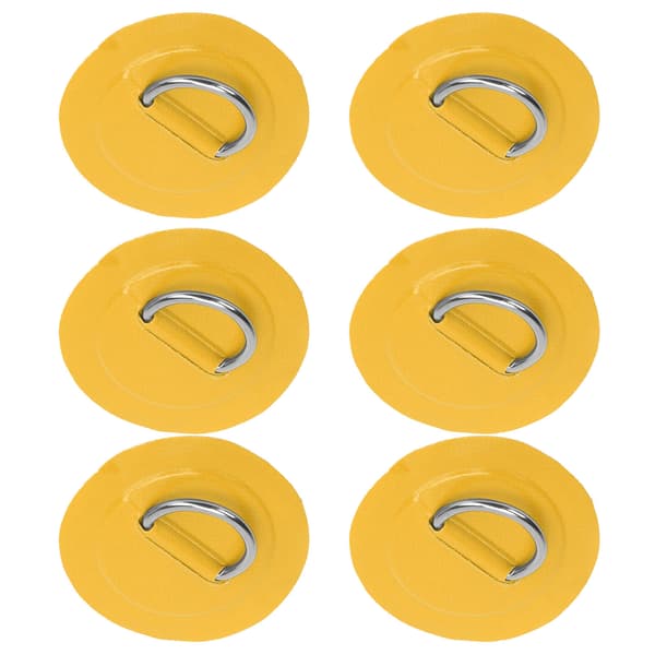 6 st Inflatable Båtd-Ring Pad Patch PVC Hållbar Marin Rostfritt Stål Fast Spänne (Gul)