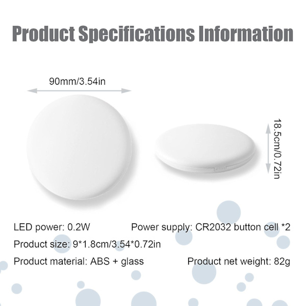 Led valaistu matkameikkipeili 1x/10x suurennus Daylight Led kompakti ja kannettava iso 5" leveä valaistu taitettava peili White
