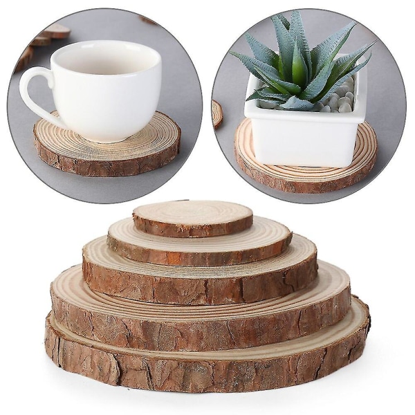 Runda naturliga trä glasunderlägg DIY trä kopp pad te kaffe