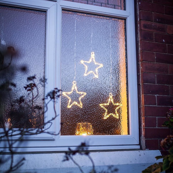 Led Star -ikkunan koristelu Joulukoristeen ajastin paristokäyttöinen