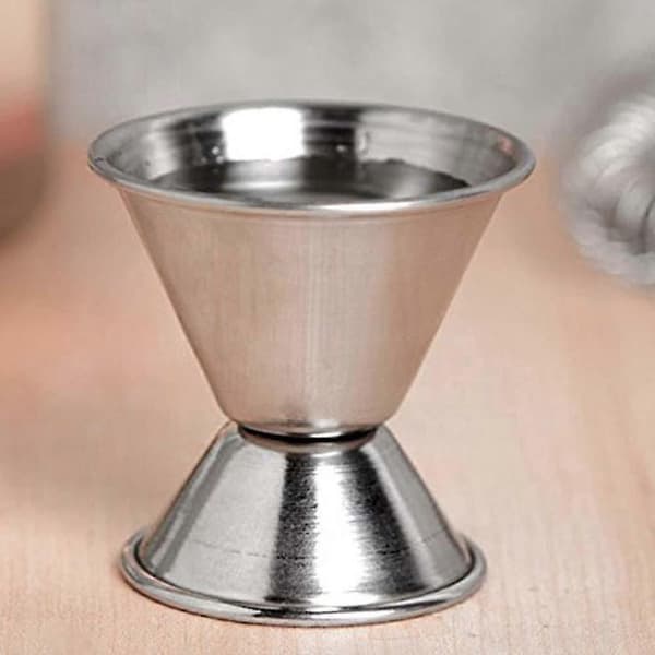 (6-pak) Dobbelt 1/2 1 oz barjigger, cocktailjigger i rustfrit stål