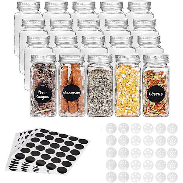Fyrkantig Kryddburk Kök Kryddburk Med Lock Glas Kryddburk 12 ST 12 PCS