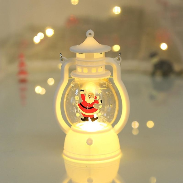 Retro Flameless Mini Christmas Lantern Bord Centerpiece Led Lantern Xmas Decor B