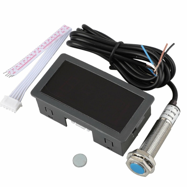 4 Digital Led Tachometer Rpm Speed Meter + Hall Proximity Switch Sensor Npn