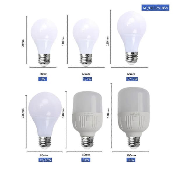 【BQ】12V DC E27 LED-lamppu 5/7/9/12/15W Lampada 12 voltin LED-lamput matalajännite Bombilla-lamppu CC15W cool white