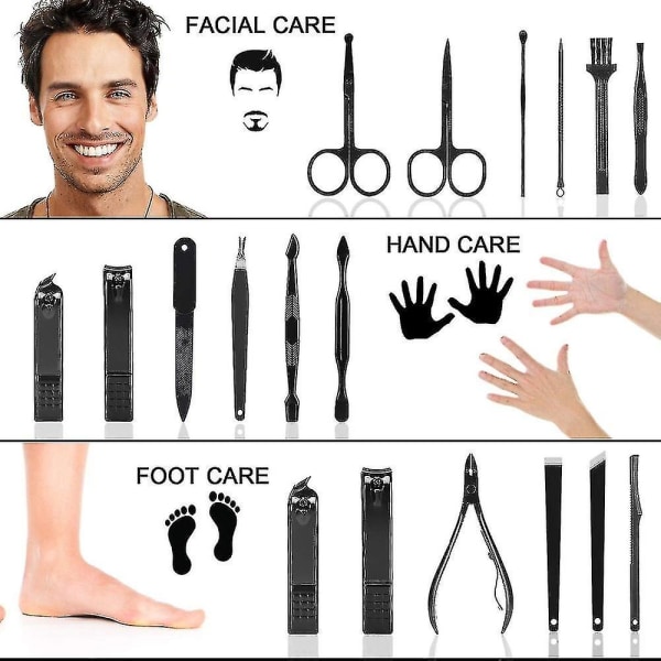 16 i 1 Nagelklippare Professionell sax i rostfritt stål Trimsats Konst Nagelband Utility Tools Nagelklippare Set