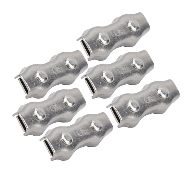 6 stk. Duplex Wire Rope Clip Kabelklemmer Rustfrit stål Duplex 2-stolpet Kabelklemme til Wire RopeM5