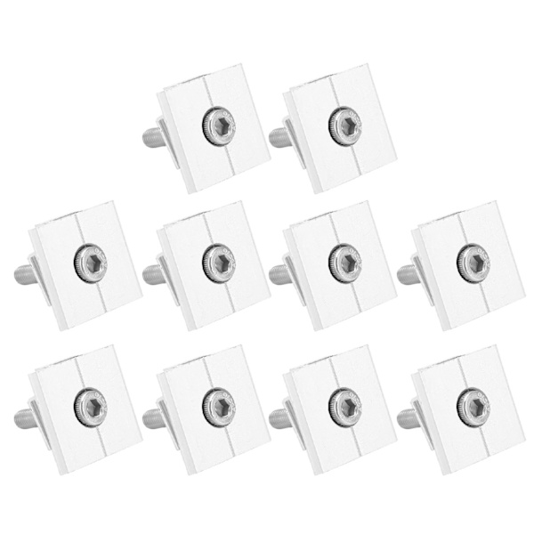 10 st Solpanel Mellanklämmor Vattentät Montering Aluminiumfäste Monteringstillbehör