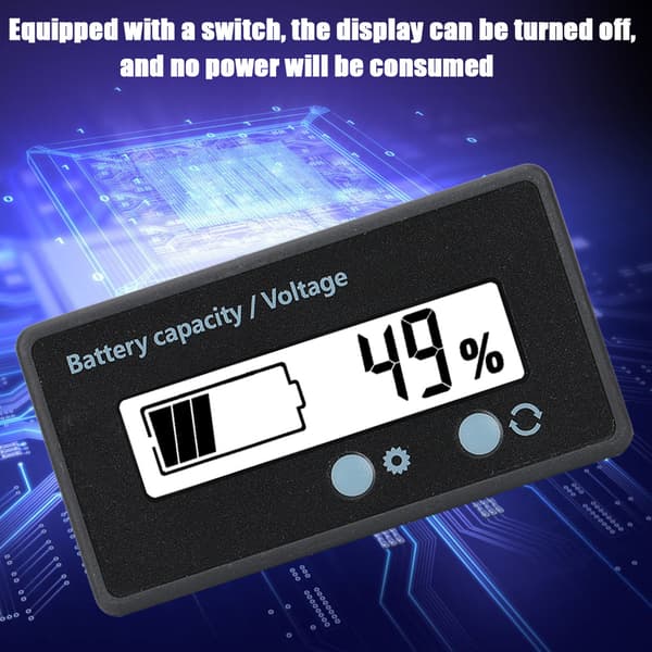 GY-6GS PCB HTN Vattentät Batterikapacitetsmätare Indikator LCD-display 12-84V Vit
