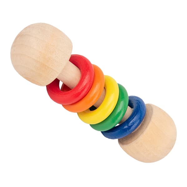 Babyrangle i tre, risteleke, 5 ringer, gripeleke, gave til gutter og jenter
