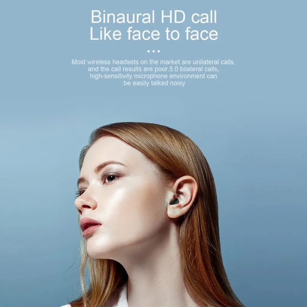 A6S TWS Hörlurar Trådlösa Bluetooth Hörlurar Sport Stereo Bluetooth Hörlurar för Xiaomi Huawei iPhone Svart Svart julklapp