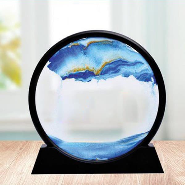 Rörlig Sandsandsbild Timglas Djuphavslandskap Glas Quicksand 3d-målning Green