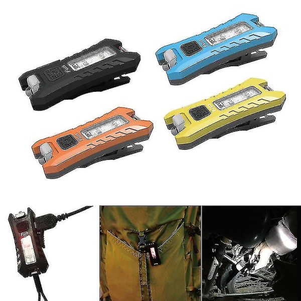 Hhcx-sunrei Fun 40lm 6modes Usb Rechargeable Keychain Light Edc Led Flashlight Black/yellow/orange/blue