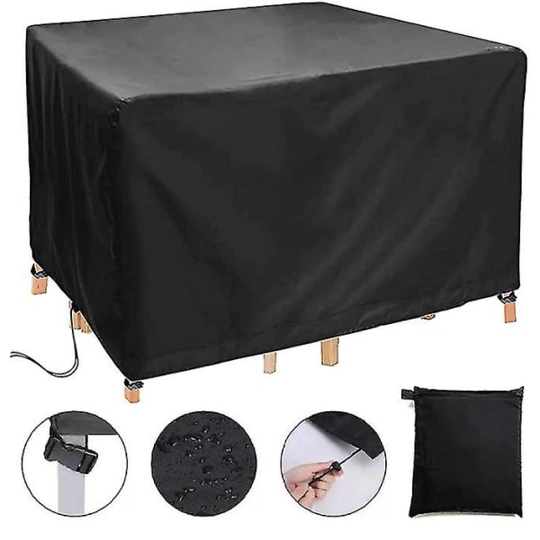 Cube Trädgårdsmöbelöverdrag, utomhusbordsöverdrag Vattentäta, kraftiga uteplatsdukar för trädgårdsmöbler 210*140*80cm