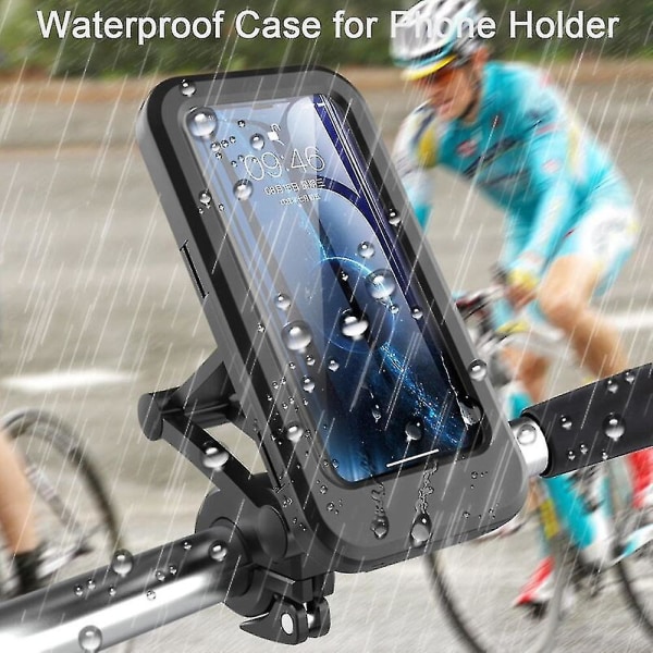 Vandtæt cykeltelefonholder Motorcykelstyr telefonholder med TPU Touch-skærm