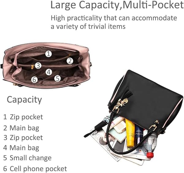 【BQ】Hobo-tasker og skuldertasker til damer, modehåndtasker, stor mulepose, dameskuldertaske Black