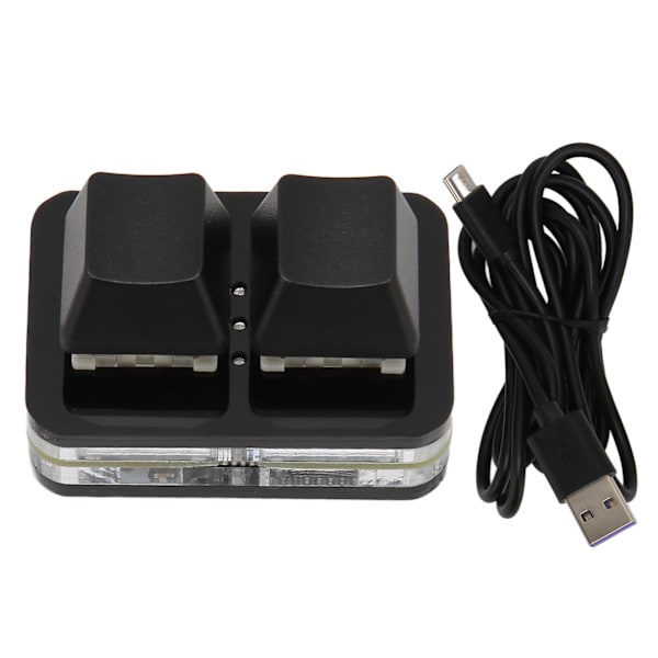 USB 2 Key Mini Keypad Brugerdefineret RGB LED Baggrundslys Makro Programmering Tastatur til Windows til OS X til Linux Sort