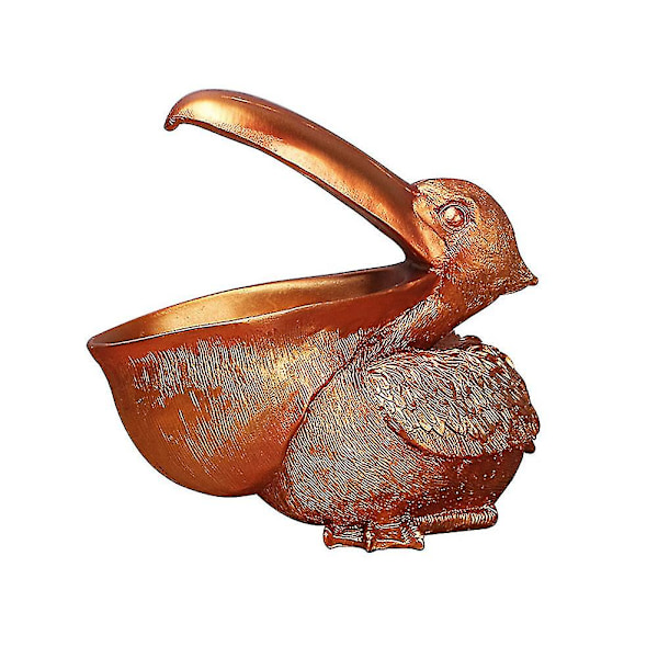Toucan Key Opbevaringsfigur Pelikan Statue Opbevaringskurv Dyr Fugle Form Gold