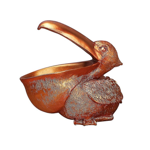 Toucan Key Storage Figur Pelikan Statue Oppbevaringskurv Dyr Fugler Form Gold