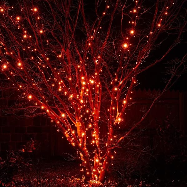 【BQ】Lysstripe med 200 LED-lys, 20 meter lang, for julebelysning Oransje Orange 400 LEDs