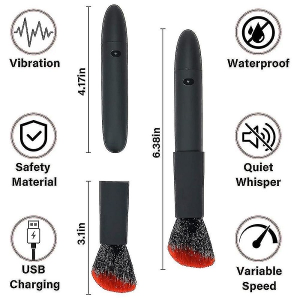 Trådløs Kraftig Body Massager Makeup Brush Style 10 Stærke Vibrationshastigheder Ansigt Akupunkt Massager Makeup Vibrator For