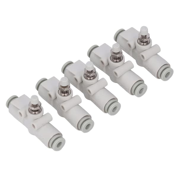 5 st PVC Strypventil Rak Genomströmningsventil för 4mm Rör Pneumatiska Kopplingar