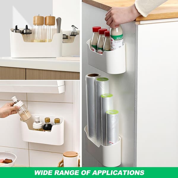 【BQ】Low-price campaign 2 pcs self-adhesive wall-mounted storage boxes, storage box for kitchen cabinets, bathrooms, refrigerators, small items_CJYCAS