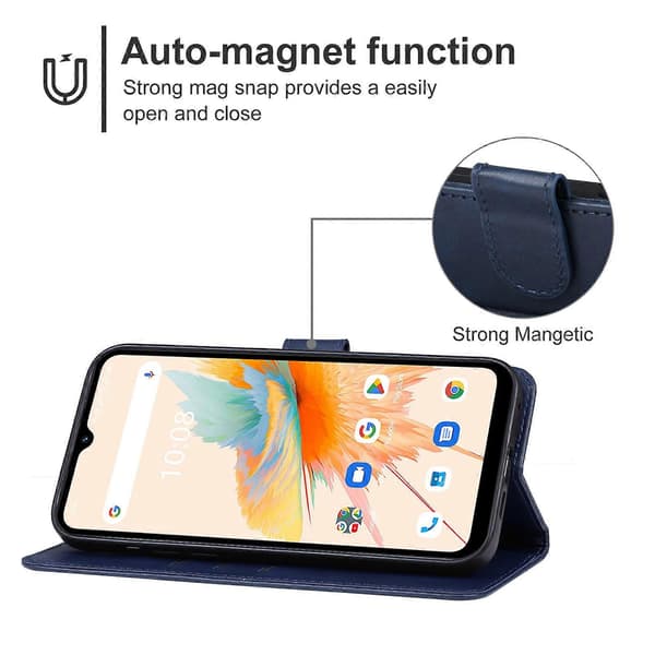Telefonfodral i läder Blue Blue For UMIDIGI A15/A15C