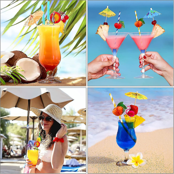 100pcs Cocktail Accessories Including Fruit And Umbrellas Sticks