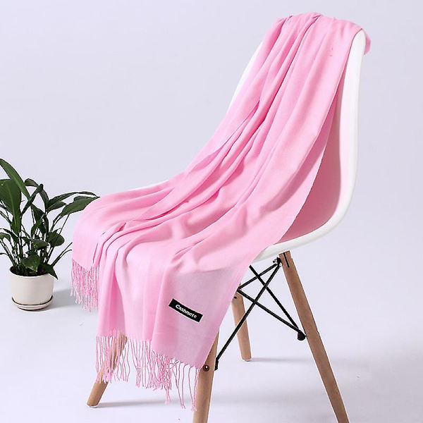 Mode Enfärgad 2022 Dam Halsduk Vinter Hijabs Tofsar Långa Damsjalar Cashmere Like Pashmina Bandana Halsdukar Wraps Echarpe FYR110-12