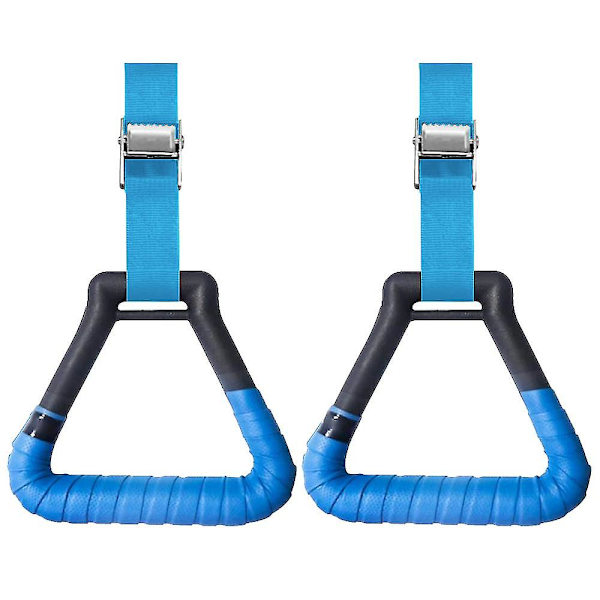 2 st Gymringar Gymnastikringar, Triangulära Pull-up Ringband Blue