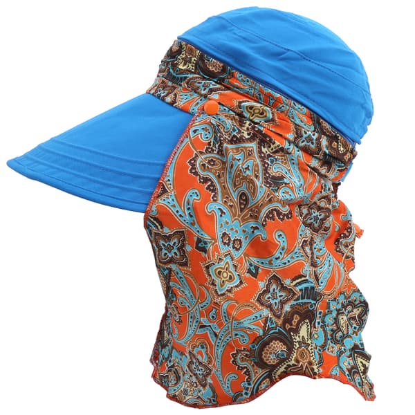 Dame utendørs solbeskyttende hatt Collovable Visir Cap Skjerf Blå