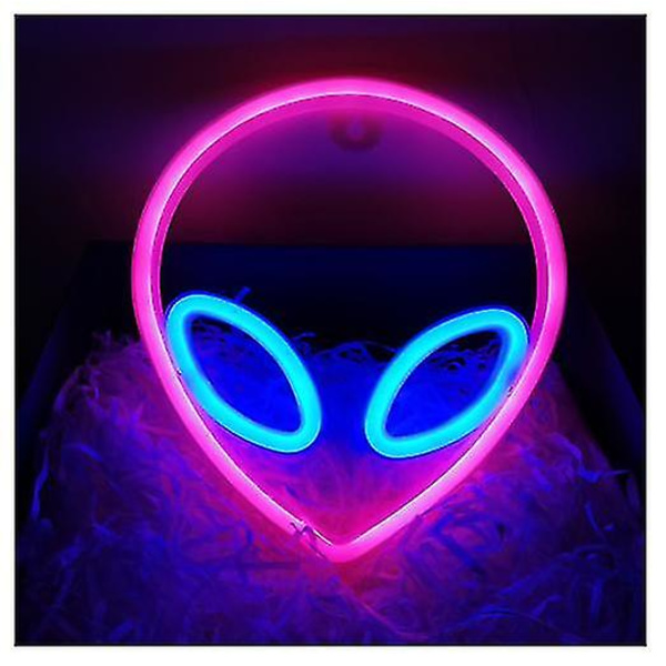 Alien Neonskylt Ljus Alien Formad Neon Ljus Väggskylt Led Light Sign Väggdekor Hängande Alien Led Sign