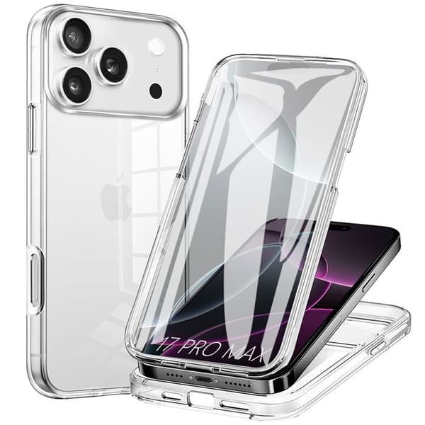 【BQ】Protective Case for iPhone 17 Pro Max - BOOLING - Full Protection 360 Shock Absorbing Transparent Silicone+PC Transparent