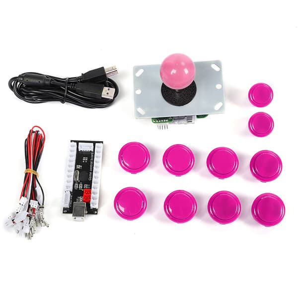 30/24 Cassette-knapp 5P Joystick Single Kit Svart USB Core Board Arkad-kit Rosa